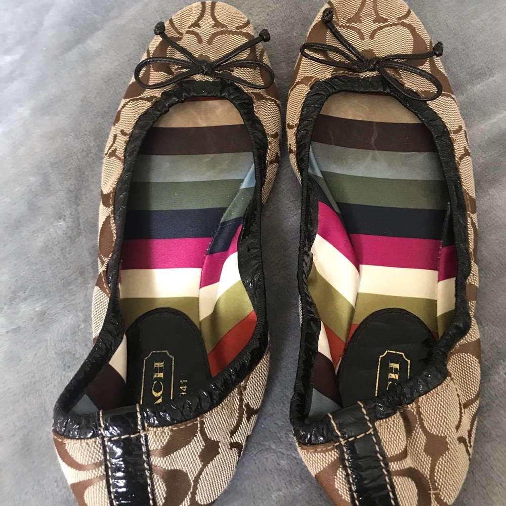 Vintage Coach Flats brown coach logo 7